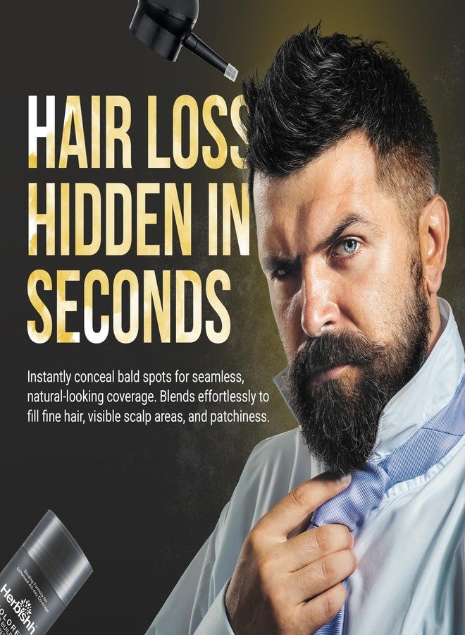 Herbishh Koloret Hair Building Fibers – Black Powder for Thinning Hair, Instant Bald Spot Cover Up & Scalp Concealer – Sweat-Proof & Water-Resistant Hair Thickening Fibers for Men & Women, 12g - Image 5